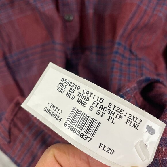 NWOT Lands' End Blake Shelton Mens 2XLT Button up Flannel Shirt - Picture 5 of 6